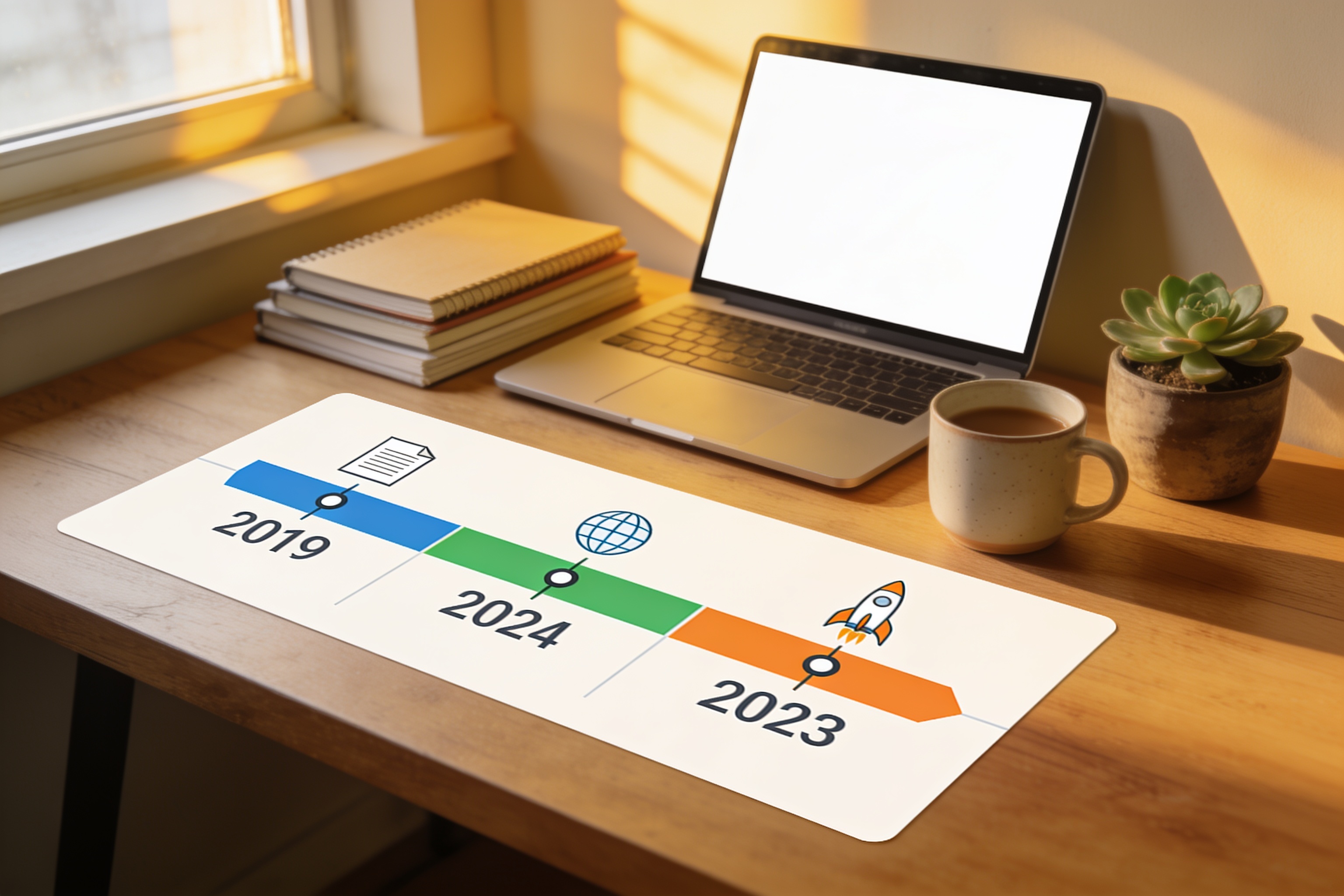 2019至2023年合作项目时间轴图表，展示三个项目的上线时间节点